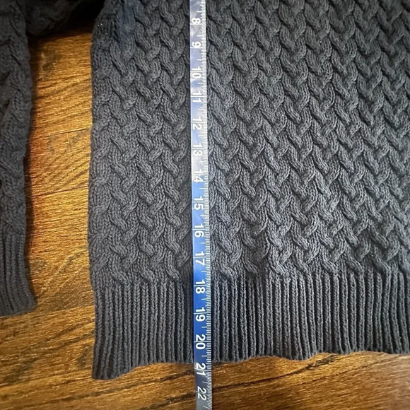 Frnch Paris Navy Blue Chunky Knit Pullover Crewneck Sweater Size Small E08260. - Picture 9 of 9